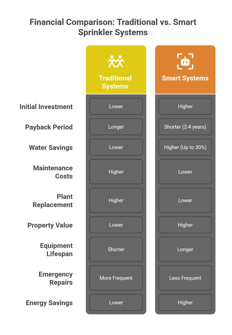 Financial Comparison: Traditional vs. Smart Sprinkler Systems